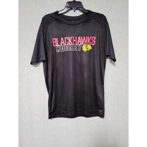 Men's NHL Blackhawks Hockey Moisture Wicking T Shirt Medium